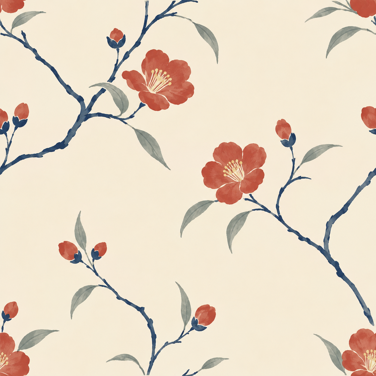 青黛山茶疏枝 花型图 1