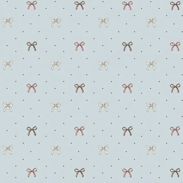 灰蓝波点蝴蝶结 花型图 1