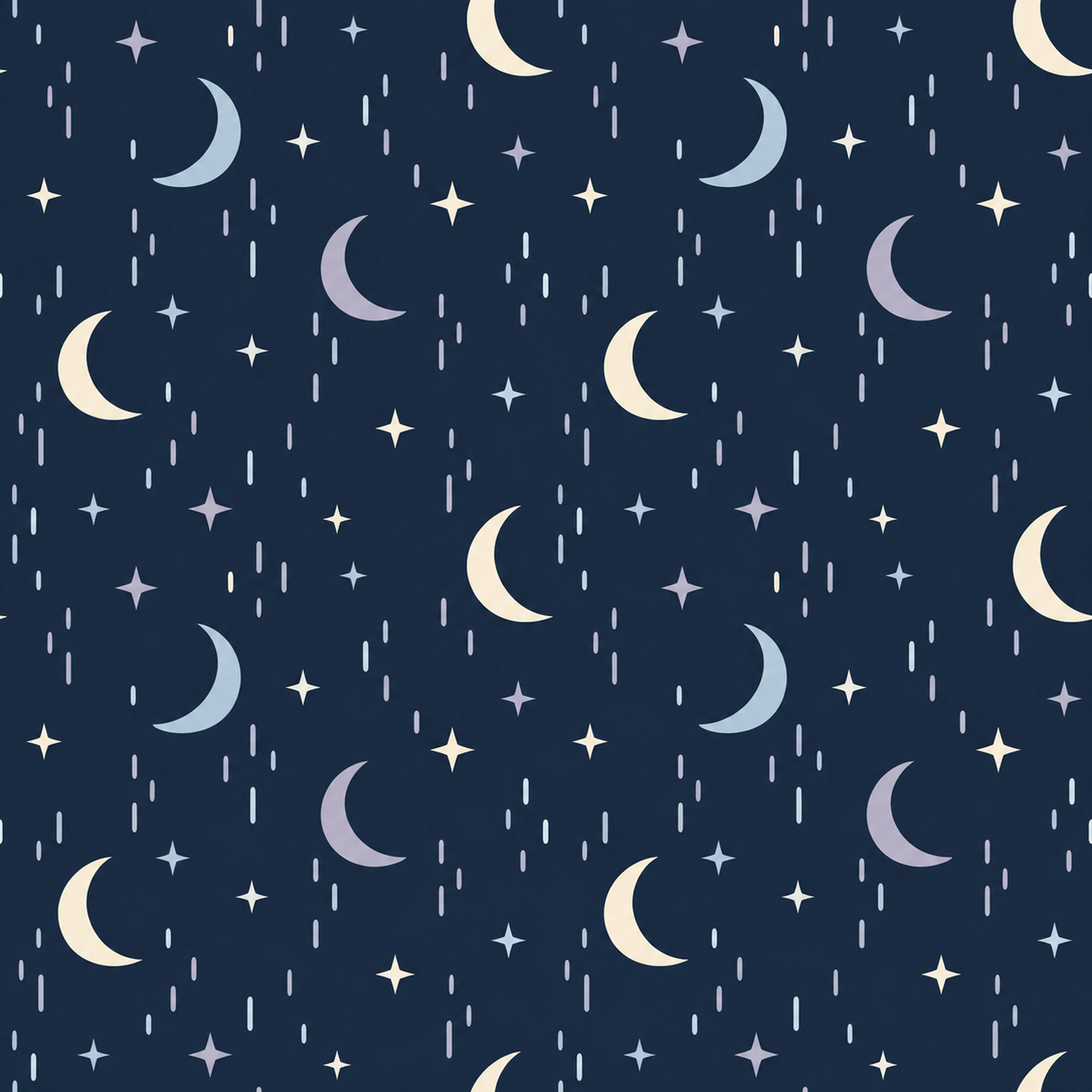 海军蓝星月细雨 花型图 1