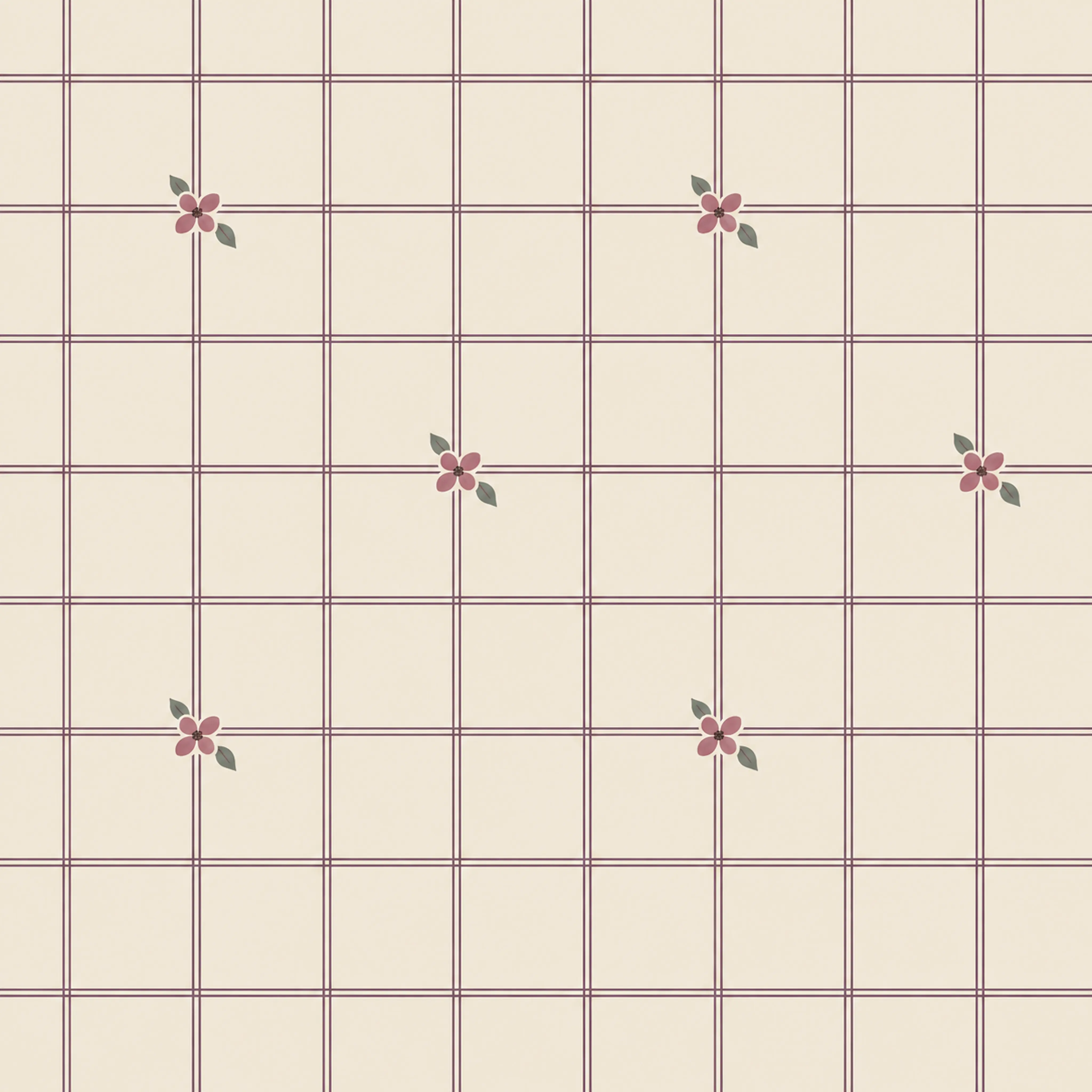 灰紫窗格 × 交点小花 花型图 1